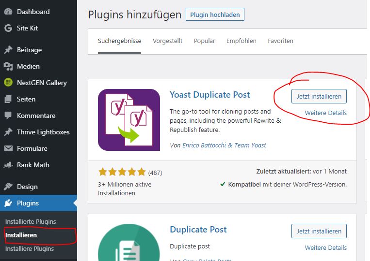 WordPress Seite duplizieren