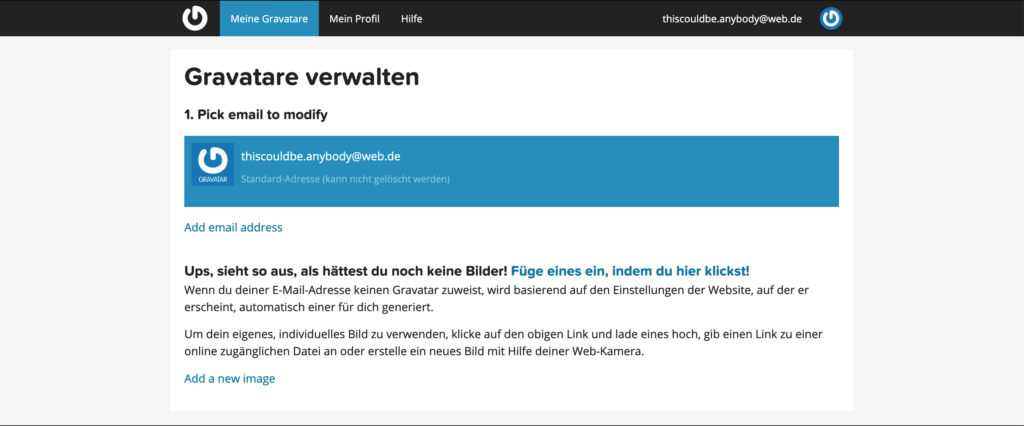 Gravatar erstellen und verwalten