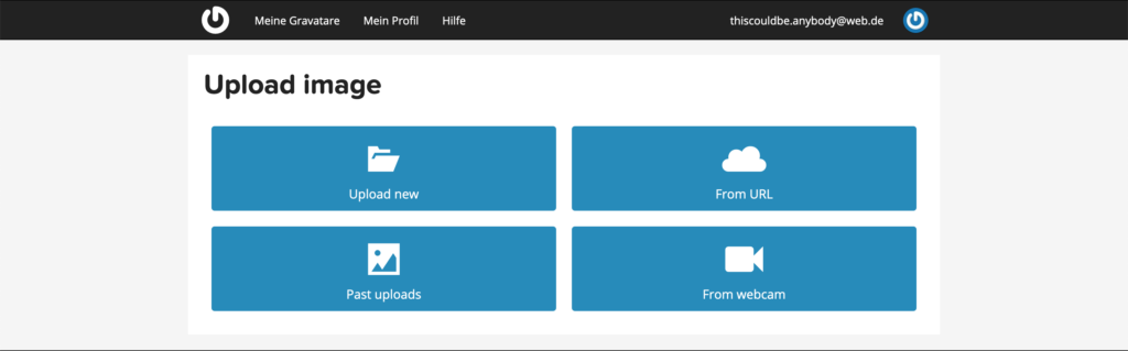 Gravatar Profilbild hochladen