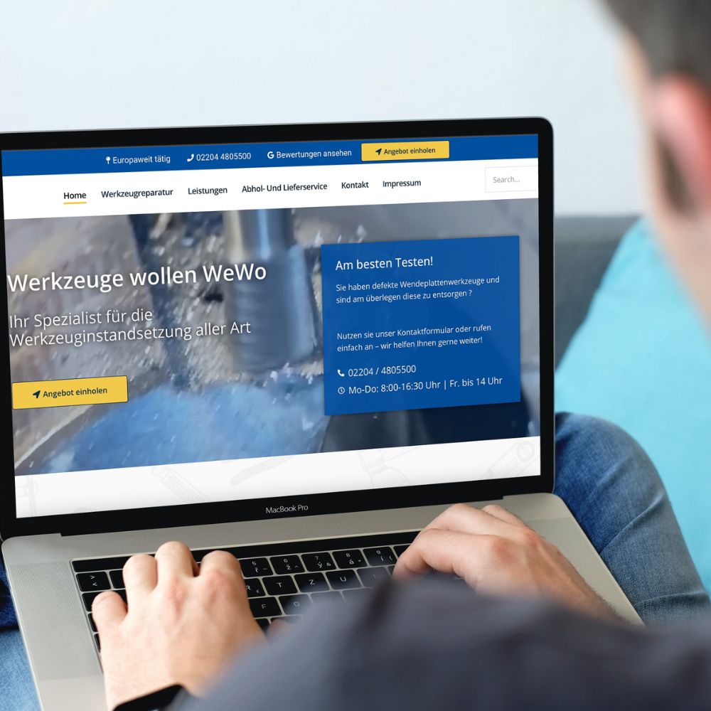 Wewo Werkzeuginstandsetzung Website Relaunch